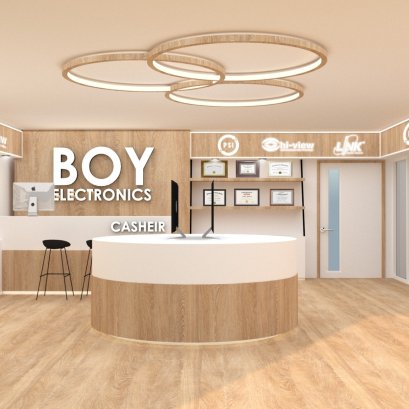 ออกแบบ ผลิต และติดตั้งร้าน : ร้าน Boy Electronic จ.ตราด
